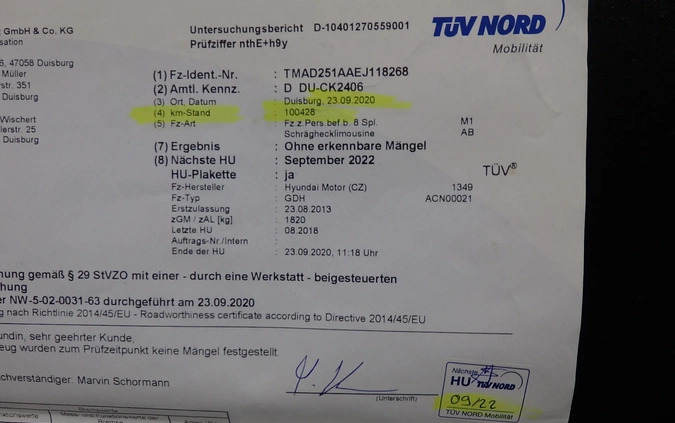 Hyundai I30 cena 32990 przebieg: 163000, rok produkcji 2014 z Dukla małe 667